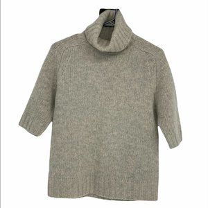 French Connection Lambswool knit Taupe turtleneck sweater short sleeve
